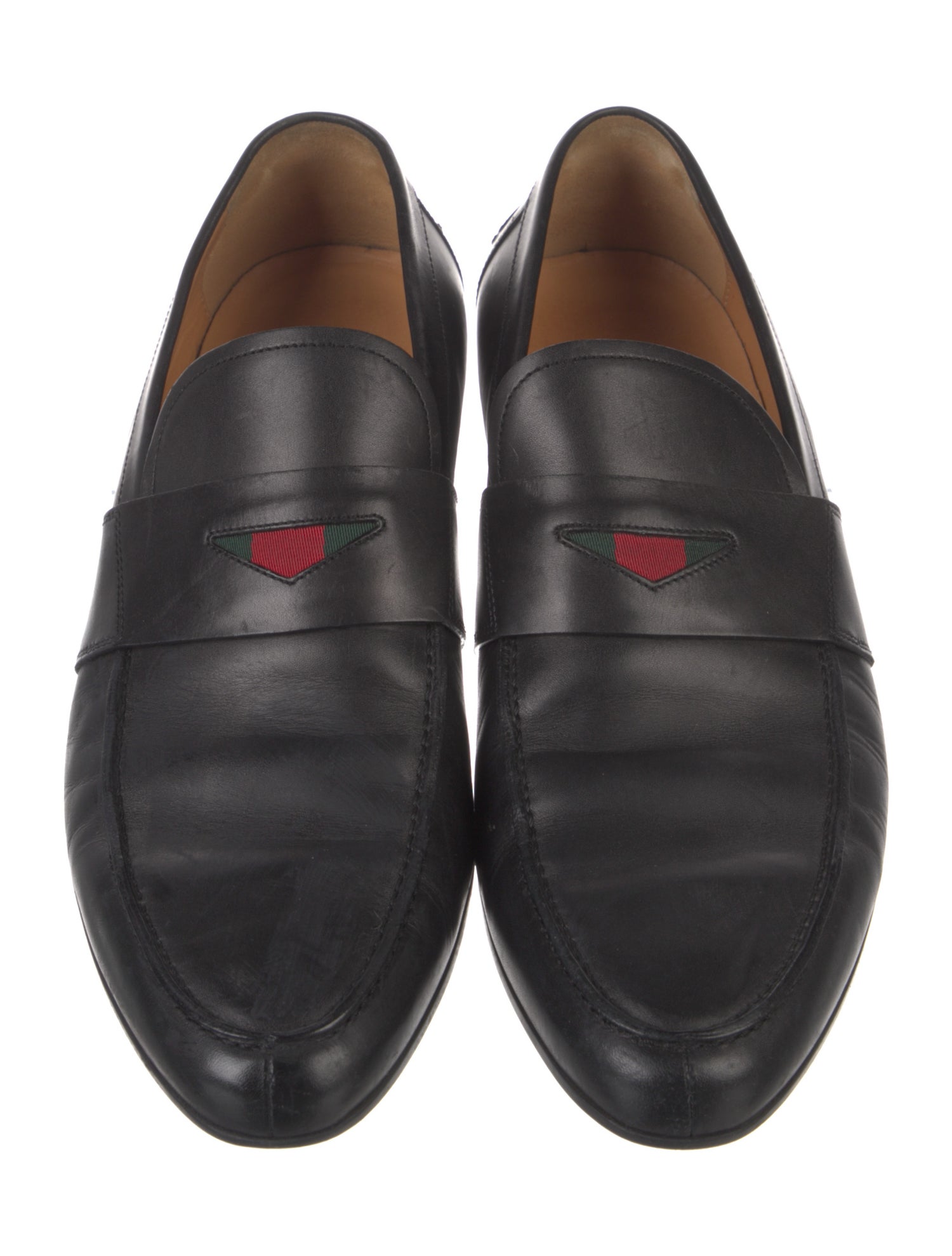 Gucci Web Accent Leather Dress Loafers